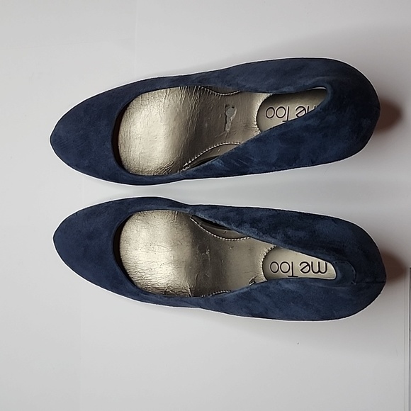 Me Too Leanna Blue Suede Hidden Platform Heels, Size 11 - Picture 5 of 7